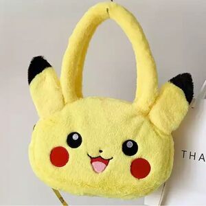 Pokémon Pikachu Yellow Plush Fluffy Handbag With Adjustable Crossbody Strap
